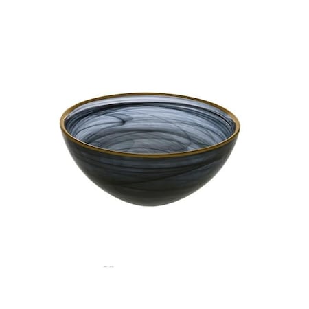 Classic Touch Decor Classic Touch CB346 6.25 in. Black Alabaster Bowl with Gold Rim CB346